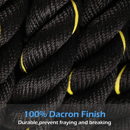 Battle Ropes with Anchor Kit, 1.5/2 Inch Full Body Workout Equipment, 100% Poly Dacron Heavy Battle Rope for Strength Training, Cardio, Crossfit, Exercise Rope(30Ft)